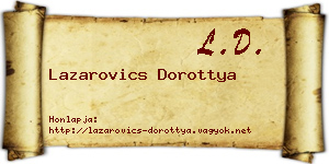 Lazarovics Dorottya névjegykártya